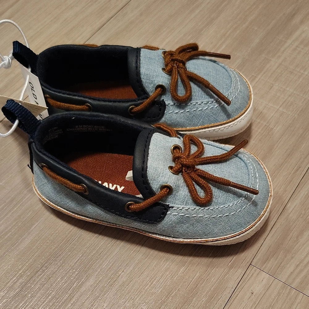 Old Navy Light Blue and Brown Boat Shoes